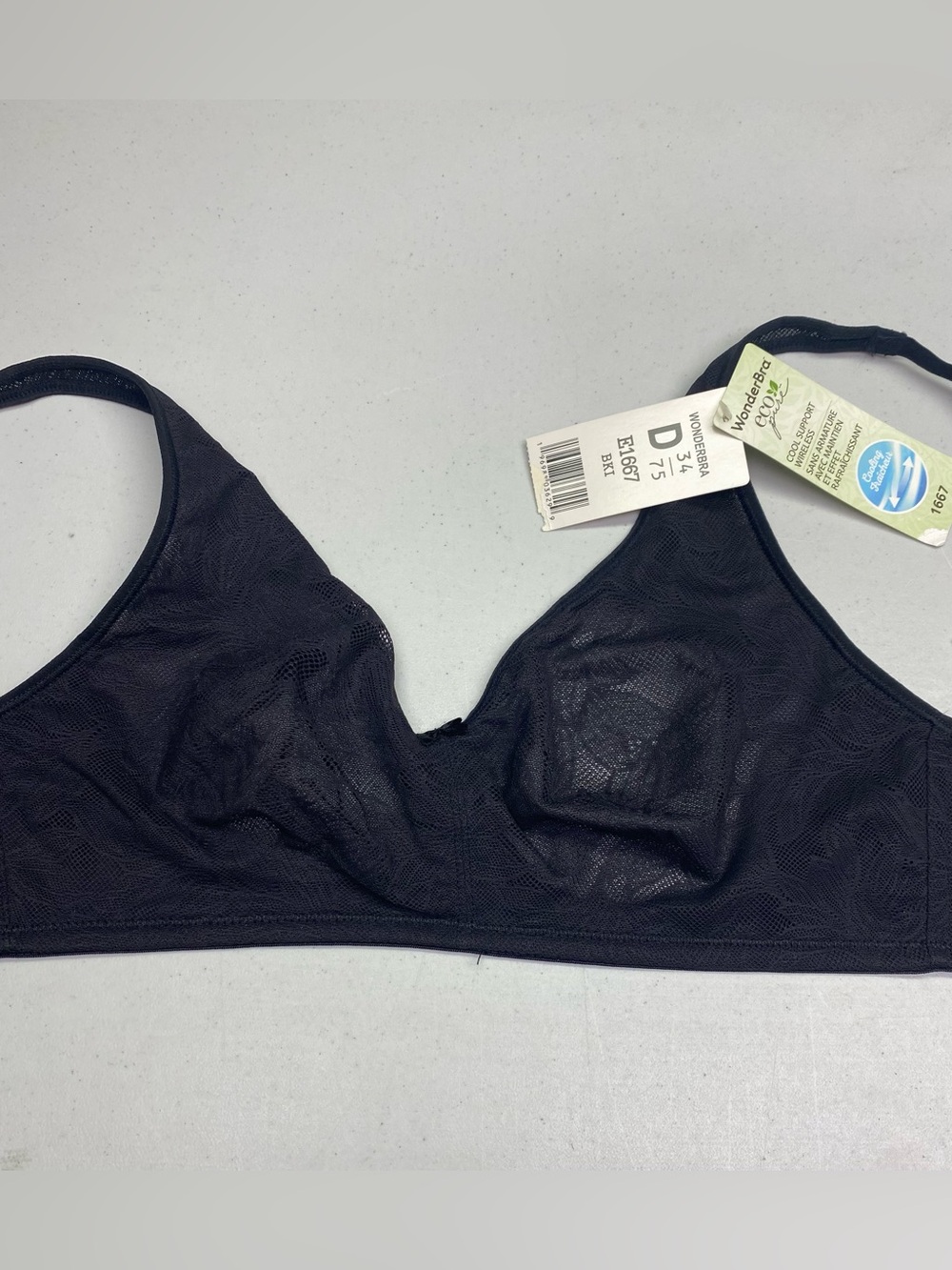 NWT Wonderbra Eco Pure Cool Support Wireless Bra  Size 34D *P1095